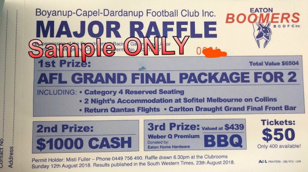 2018 Major Raffle – Eaton Football Club